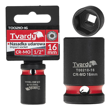 WYTRZYMAŁA NASADKA UDAROWA KRÓTKA 1/2" 16mm CR-MO TVARDY