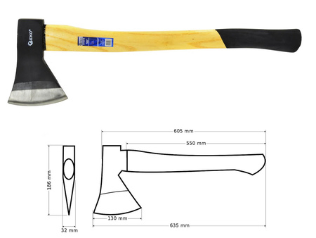 Siekiera PROFI 1250G 24" drewniany trzonek GEKO