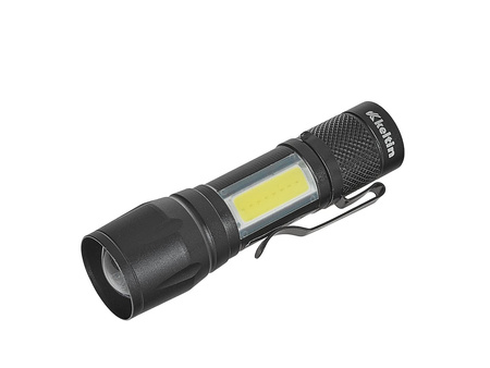 Latarka mini – taktyczna LED COB 10W 500mAh 500lm IPX5 – kartonik wystawowy (12/96)