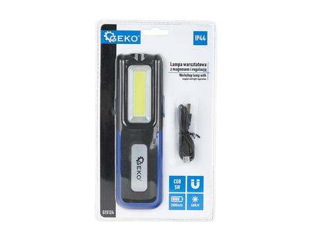 Lampa warsztatowa POWERBANK z magnesem i regulacją LED COB 5W + 3W 2000mAh 400lm IP44 (10/40)