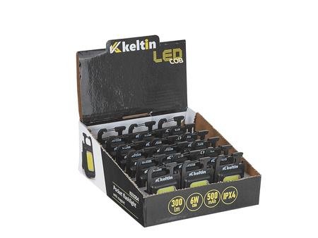 Latarka mini – kieszonkowa z magnesem LED COB 6W 500mAh 300lm IPX4 – kartonik wystawowy (18/216)