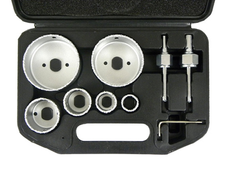 Zestaw otwornic wolframowych do glazury płytek 6el 22-73mm