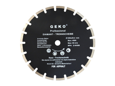 Tarcza diamentowa 350mm x 25,4mm asfalt GEKO PROFI