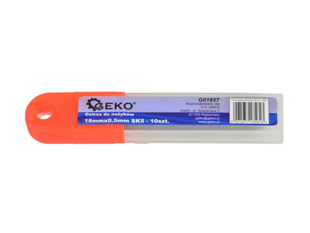 Ostrza łamane do nożyków 18 mm stal SK-5 zestaw 10 szt.