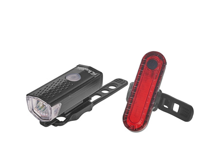 Wodoodporna lampka rowerowa USB IP54 – zestaw przód + tył (120)