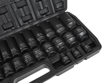 Zestaw nasadek udarowych długich i krótkich 1/2" 8-32mm 35szt.