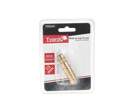 Wtyk mosiężny na wąż 13mm typ męski (1/10/100)