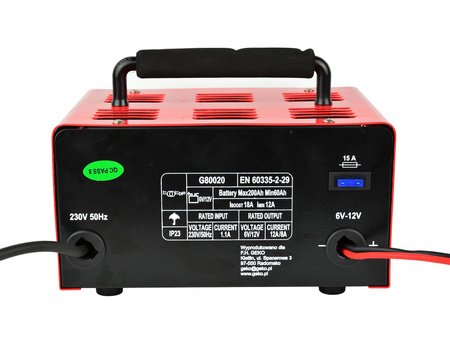 Prostownik z rozruchem 75A 6/12V GEKO