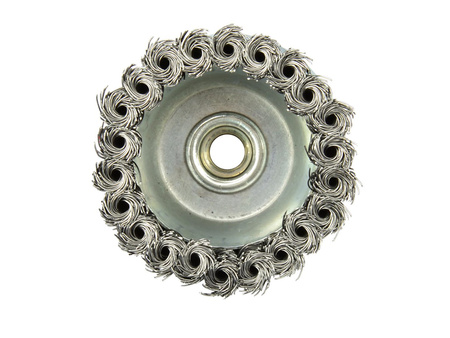 Szczotka druciana czołowa pleciona 100mm M14 +opaska