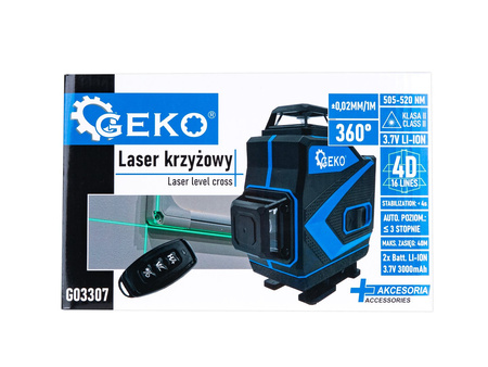 Laser krzyżowy 360° 4D + 2xAKU + walizka + akcesoria (4)