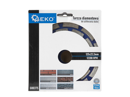 Tarcza diamentowa do szlifowania 125mm duble GEKO