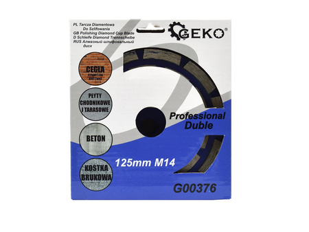 Tarcza diamentowa do szlifowania 125mm M14 duble GEKO