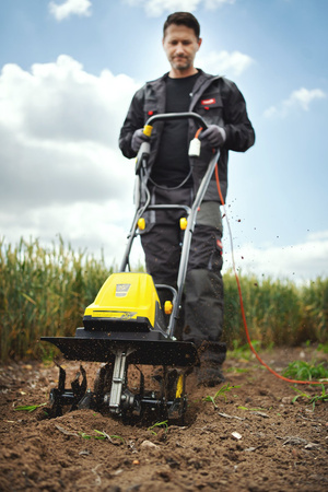 Glebogryzarka Elektryczna Kultywator Ogrodowy 1400W 45CM Dzik Do Ziemi 2w1