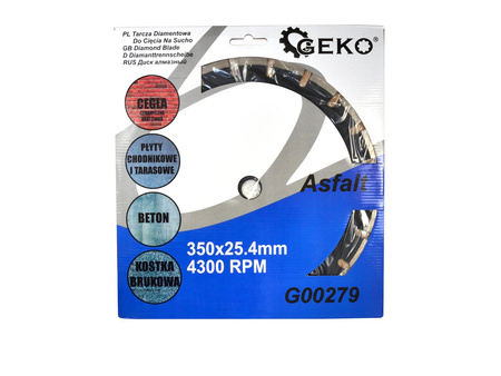 Tarcza diamentowa 350mm x 25,4mm asfalt GEKO PROFI