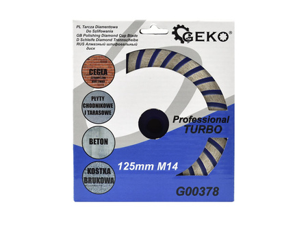 Tarcza diamentowa do szlifowania 125mm M14 turbo GEKO