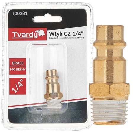 Wtyk mosiężny GZ 1/4" typ męski (1/10/100)