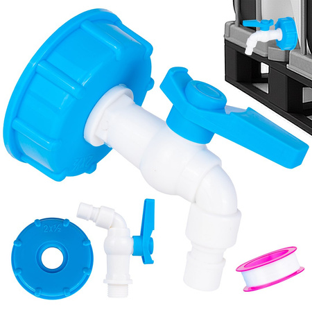 Zestaw – IBC nakrętka S60x6 + kran 1/2" – mauser