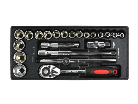 Wkład- Zestaw nasadek z grzechotką 1/2" 10-32mm CRV