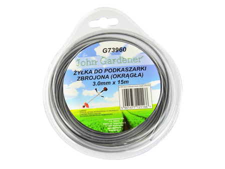 Żyłka do kosy podkaszarki zbrojona okrągła 3,0mm x 15m