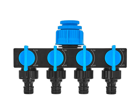 Rozdzielacz z zaworami 4-drożny 3/4" z redukcją 1/2" SKY-LINE