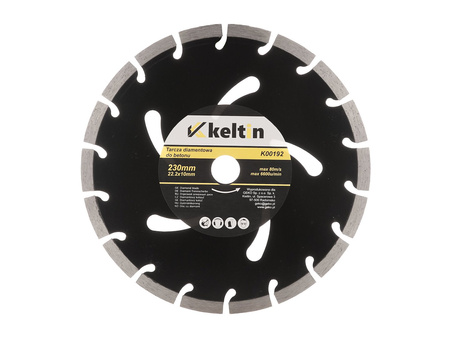 Tarcza diamentowa do betonu  230x22,2x10mm  Czarna KELTIN (25)