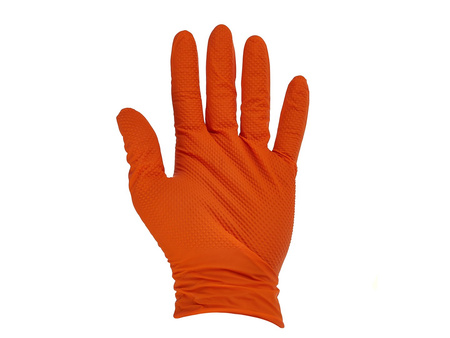 Rękawice nitrylowe SOLID GRIP 50szt. pomarańczowe