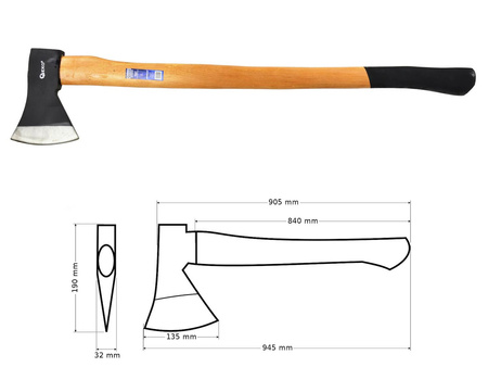 Siekiera PROFI 1600G 32" drewniany trzonek GEKO