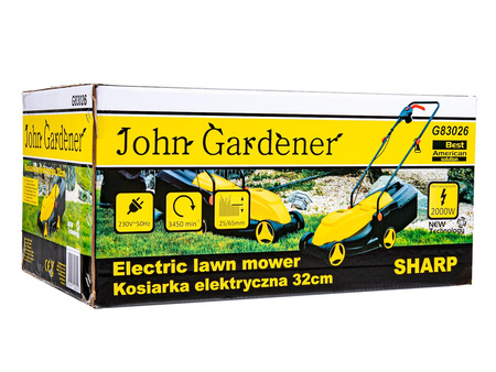 KOSIARKA ELEKTRYCZNA JOHN GARDENER 2000W 32CM MODEL SHARP