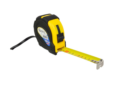 Miara gumowana zwijana stalowa z blokadą 10m x 25mm x 0,135mm GEKO