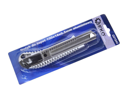 Nożyk do tapet z ostrzem łamanym 18x0,5mm GEKO aluminiowy