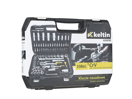 Komplet kluczy nasadowych 108el. 1/4" & 1/2"