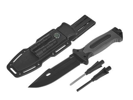 Nóż taktyczny 275/135mm z kaburą BLACK SURVIVAL SERIES (6/24)