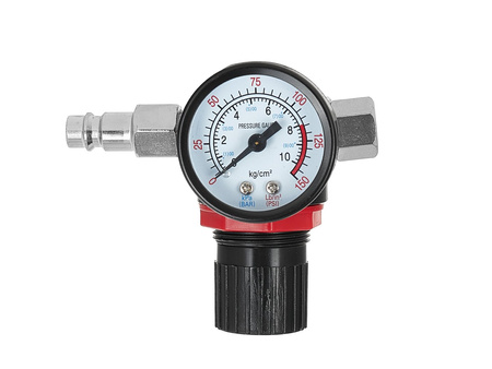 Pistolet lakier. HVLP mini 125ml 0,8mm, plastyk. zb. z regulatorem ciśnienia 1/4"