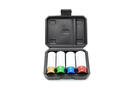 Zestaw nasadek udarowych alufelg 4szt. 17mm 19mm 21mm 22mm