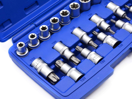 Zestaw nasadek i bitów torx 1/2" 19 szt.