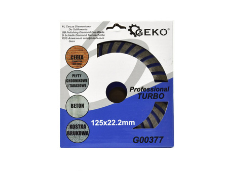 Tarcza diamentowa do szlifowania 125mm turbo GEKO