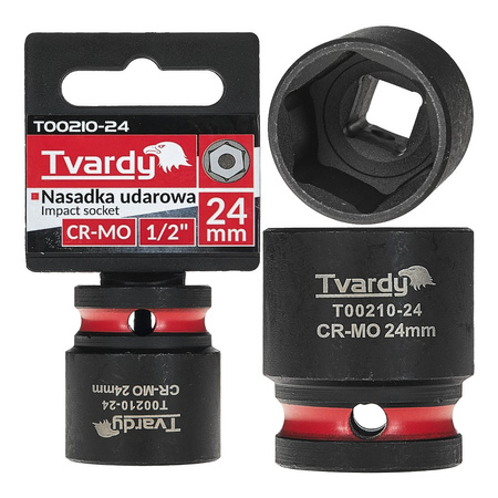 WYTRZYMAŁA NASADKA UDAROWA KRÓTKA 1/2" 24mm CR-MO TVARDY