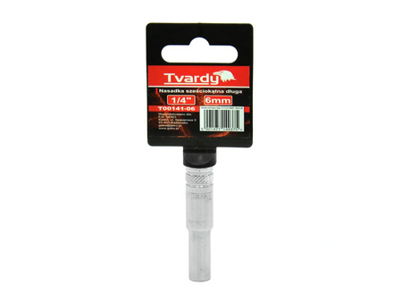 Nasadka sześciokątna długa 1/4" 6 mm TVARDY