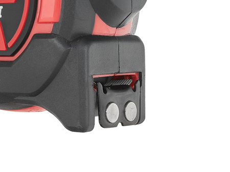 Miara zwijana nylon dwustronna z magnesem i autostopem 8m/25mm KLASA I – kartonik wystawowy (6/60)