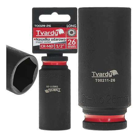 WYTRZYMAŁA NASADKA UDAROWA KRÓTKA 1/2" 27mm CR-MO TVARDY