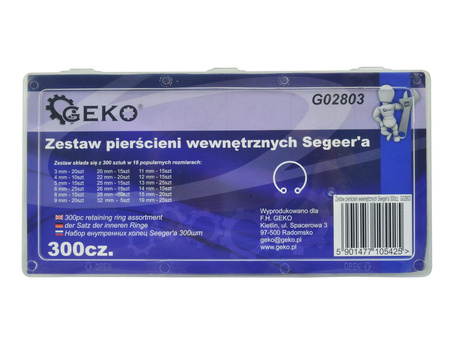 Zestaw pierścieni wewnętrznych Seeger'a 300szt(20/24)