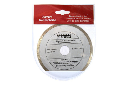 Tarcza diamentowa 125mm x 22.23mm pełna szara