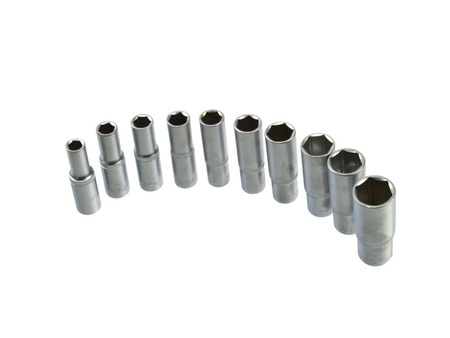 Komplet nasadek 1/2" długich 10el. 10-24mm