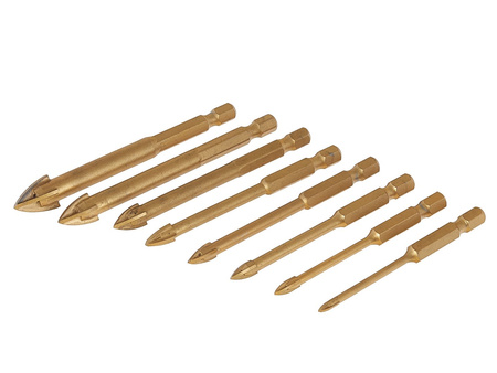 WIERTŁA ZESTAW WIERTEŁ Z WĘGLIKA DO SZKŁA CERAMIKI PŁYTEK GLAZURY 3-12MM