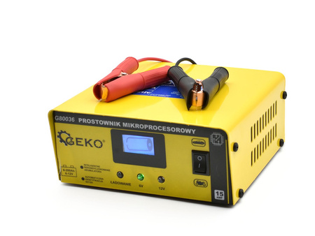 Prostownik mikroprocesorowy LCD 6/12V 15A