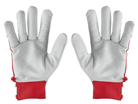 SKÓRZANE RĘKAWICE MONTERSKIE ROBOCZE RĘKAWICZKI OCHRONNE KOZIA SKÓRA r.10