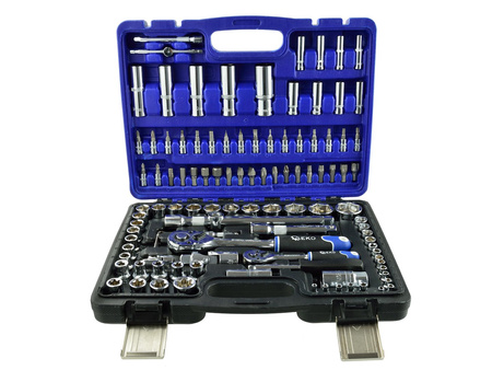 Zestaw kluczy nasadowych i torx 108el.CRV GEKO