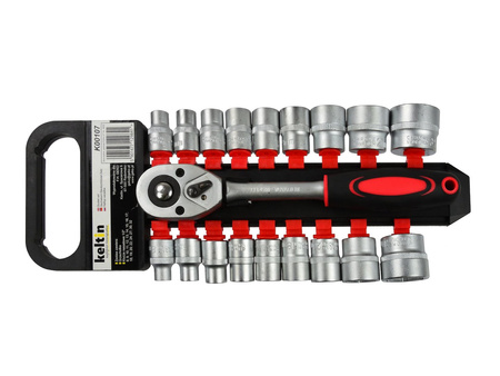 Komplet kluczy nasadowych 19el 1/2" 8-32mm CRV
