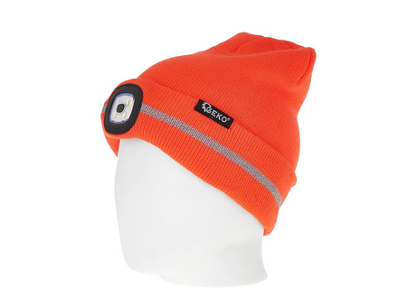 Czapka zimowa z odblaskiem akumulatorowa z lampką LED