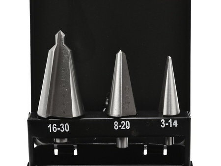 Zestaw wierteł bezstopniowych 3szt. 3-30mm (metal skrzynka) (50)